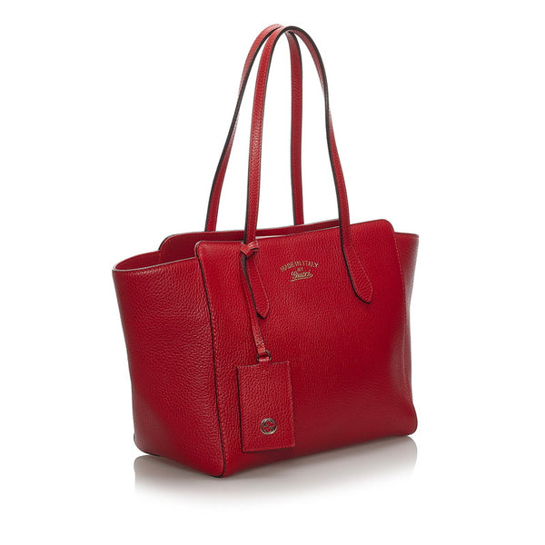 グッチ スウィング トートバッグ 354408 レッド レザー レディース GUCCI 【中古】