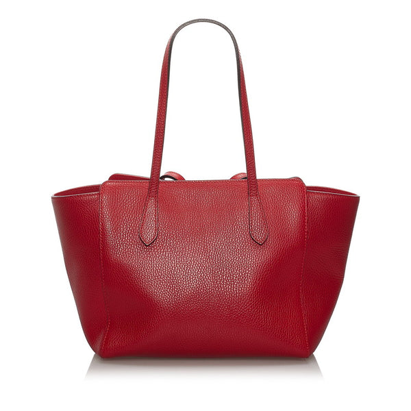 グッチ スウィング トートバッグ 354408 レッド レザー レディース GUCCI 【中古】