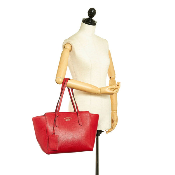 グッチ スウィング トートバッグ 354408 レッド レザー レディース GUCCI 【中古】