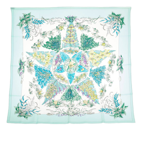 エルメス カレ90 Pythagore ピタゴラス スカーフ ライトグリーン シルク レディース HERMES 【中古】