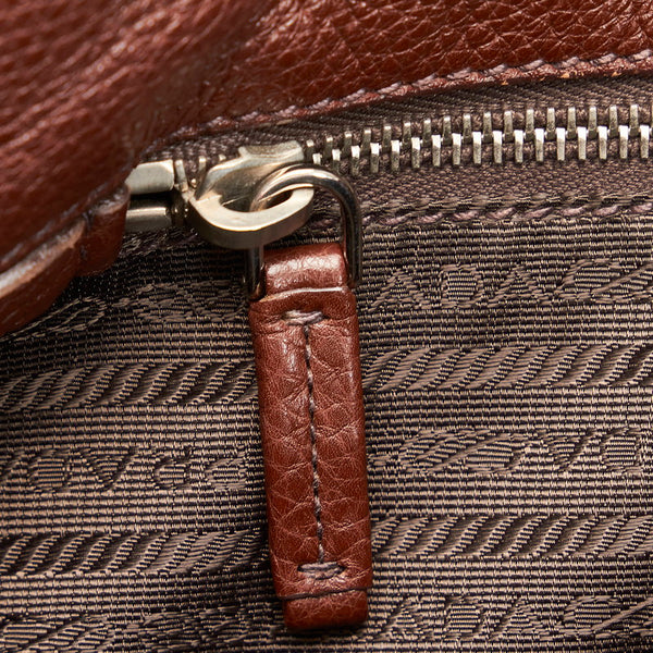 プラダ トートバッグ ブラウン レザー レディース PRADA 【中古】