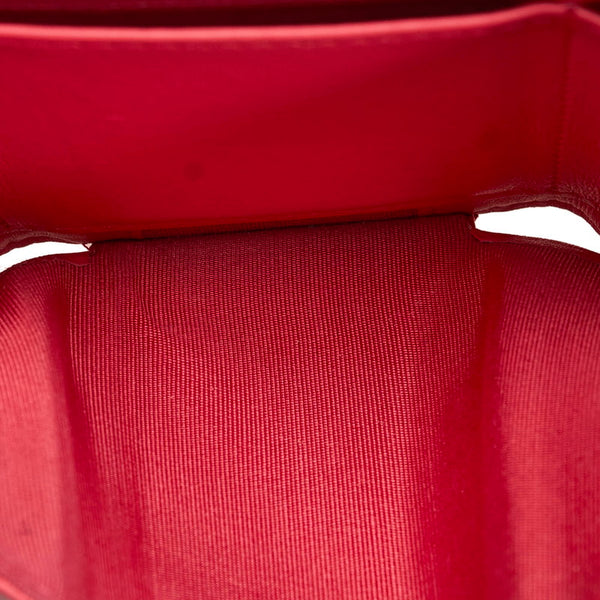 シャネル カメリア キャビアスキン ピンク レザー 三つ折り財布 レディース CHANEL 【中古】