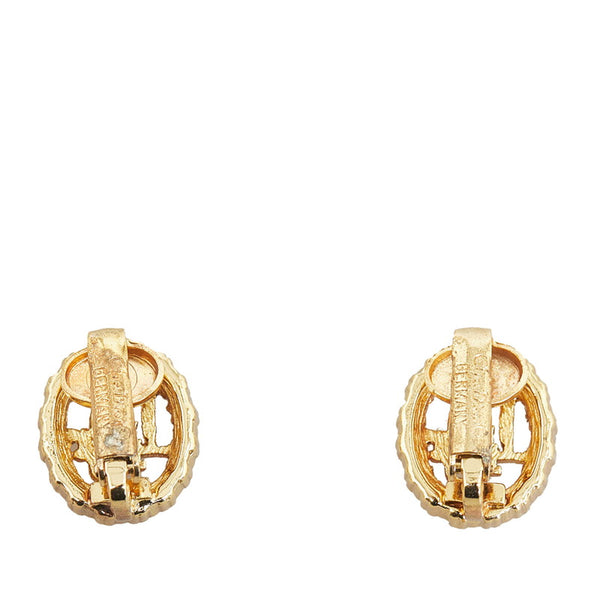 ディオール ロゴ イヤリング ゴールド メッキ レディース Dior 【中古】