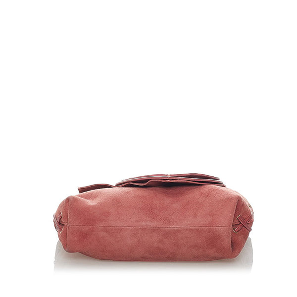 グッチ ハート 95107 ピンク スウェード レザー ショルダーバッグ レディース GUCCI 【中古】