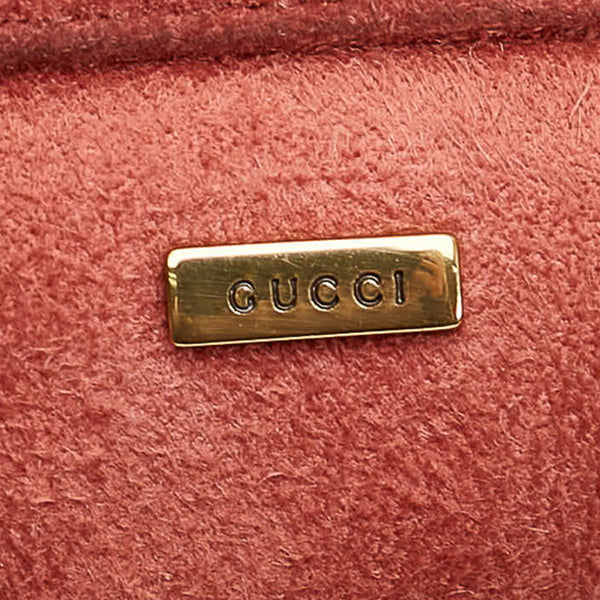 グッチ ハート 95107 ピンク スウェード レザー ショルダーバッグ レディース GUCCI 【中古】