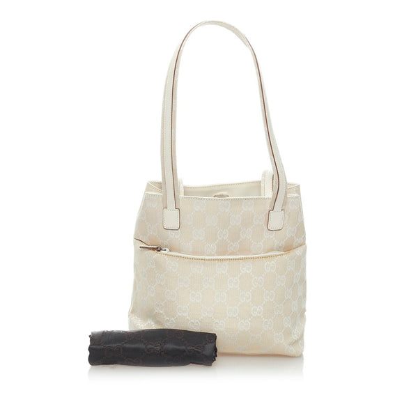 グッチ GGキャンバス ハンドバッグ 002 1075 アイボリー ホワイト キャンバス レザー レディース GUCCI 【中古】