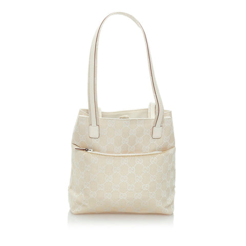 グッチ GGキャンバス ハンドバッグ 002 1075 アイボリー ホワイト キャンバス レザー レディース GUCCI 【中古】