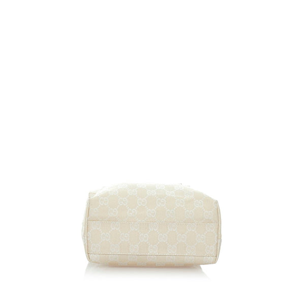 グッチ GGキャンバス ハンドバッグ 002 1075 アイボリー ホワイト キャンバス レザー レディース GUCCI 【中古】