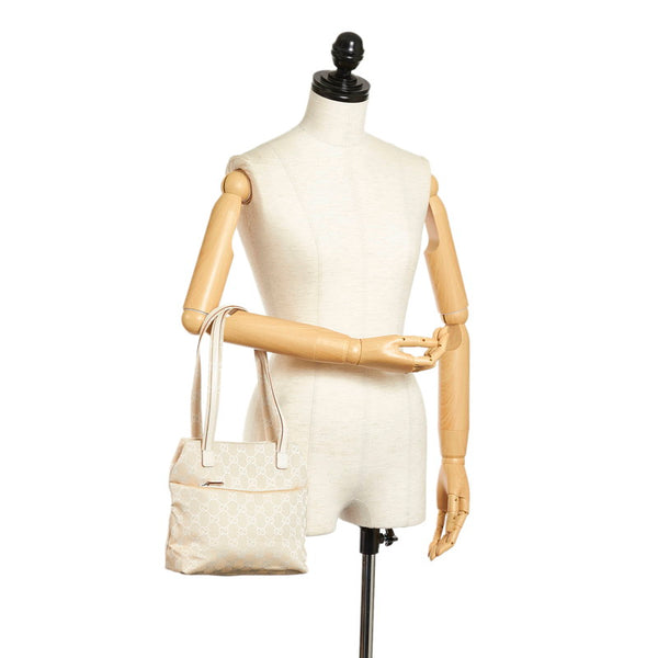 グッチ GGキャンバス ハンドバッグ 002 1075 アイボリー ホワイト キャンバス レザー レディース GUCCI 【中古】