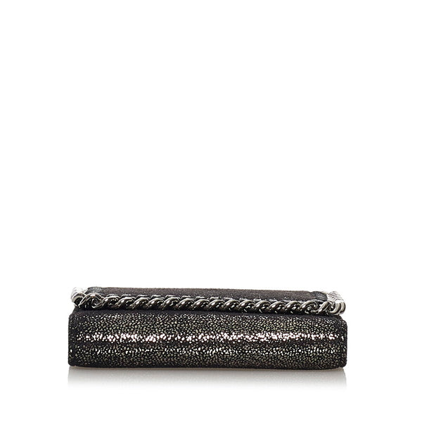 ステラマッカートニー ファラベラ 三つ折り財布 メタリックブラック ポリエステル レディース Stella McCartney 【中古】