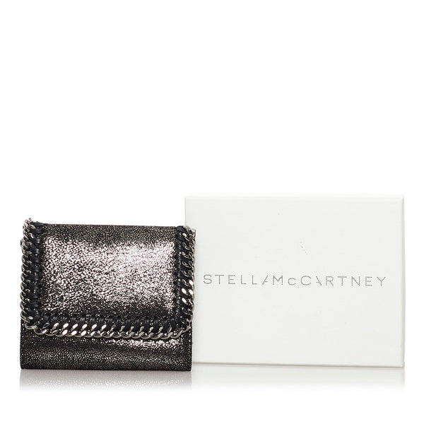 ステラマッカートニー ファラベラ 三つ折り財布 メタリックブラック ポリエステル レディース Stella McCartney 【中古】