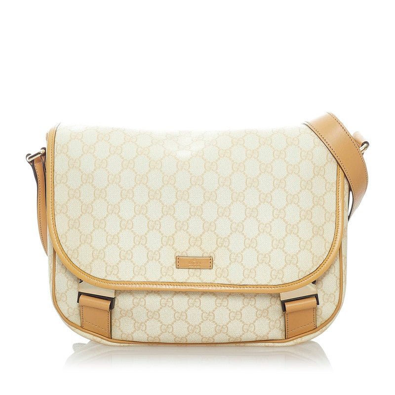 グッチ GGスプリーム ショルダーバッグ 201732 ベージュ レザー PVC レディース GUCCI 【中古】