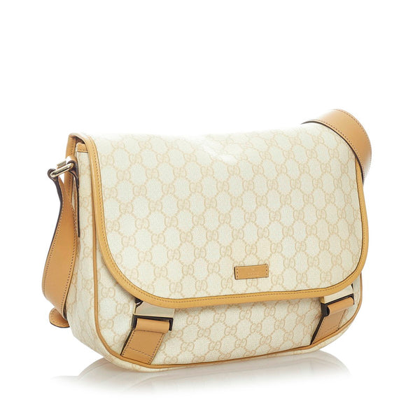 グッチ GGスプリーム ショルダーバッグ 201732 ベージュ レザー PVC レディース GUCCI 【中古】