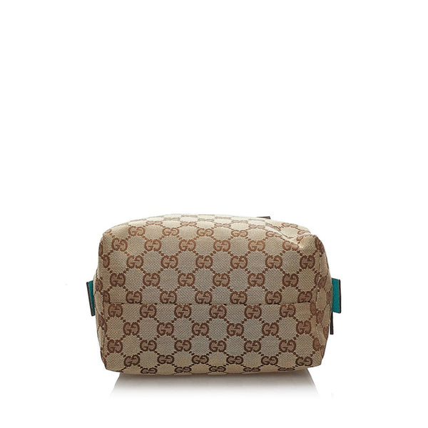 グッチ ＧGキャンバス ハンドバッグ 124542 ベージュ ブルー キャンバス レザー レディース GUCCI 【中古】
