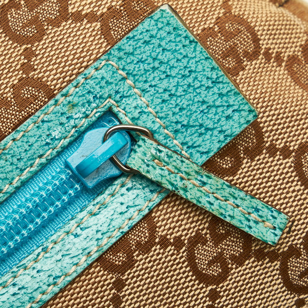 グッチ ＧGキャンバス ハンドバッグ 124542 ベージュ ブルー キャンバス レザー レディース GUCCI 【中古】