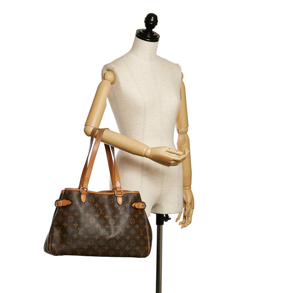 ルイ ヴィトン モノグラム バティニョール オリゾンタル トートバッグ M51154 ブラウン PVC レザー レディース LOUIS VUITTON 【中古】