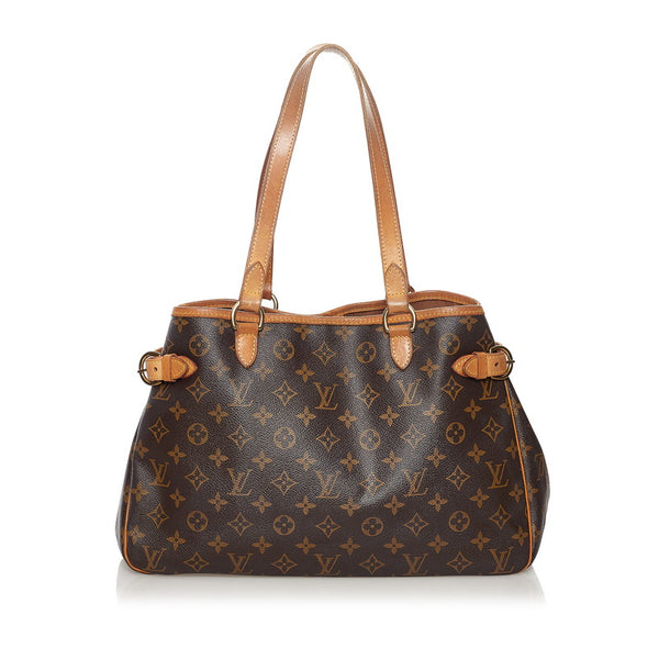 ルイ ヴィトン モノグラム バティニョール オリゾンタル トートバッグ M51154 ブラウン PVC レザー レディース LOUIS VUITTON 【中古】