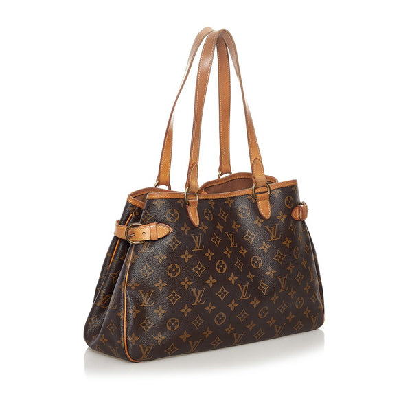ルイ ヴィトン モノグラム バティニョール オリゾンタル トートバッグ M51154 ブラウン PVC レザー レディース LOUIS VUITTON 【中古】