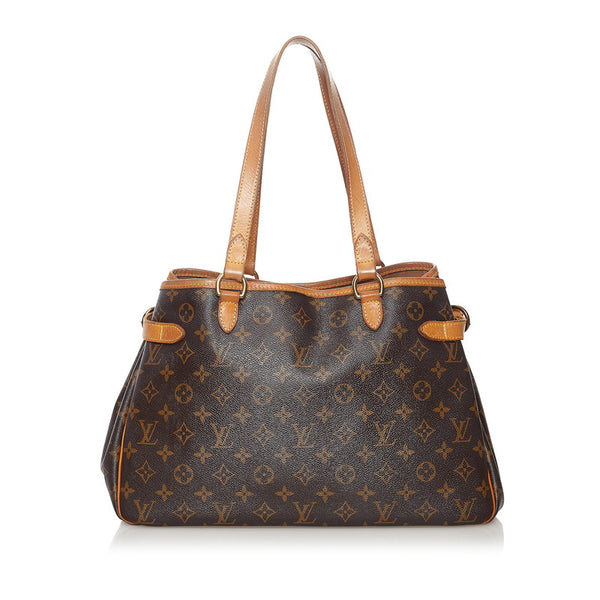 ルイ ヴィトン モノグラム バティニョール オリゾンタル トートバッグ M51154 ブラウン PVC レザー レディース LOUIS VUITTON 【中古】