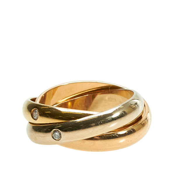 カルティエ K18YG イエローゴールド K18PG ピンクゴールド K18WG ホワイトゴールド トリニティ 3Pダイヤ リング 指輪 レディース CARTIER 10号 【中古】