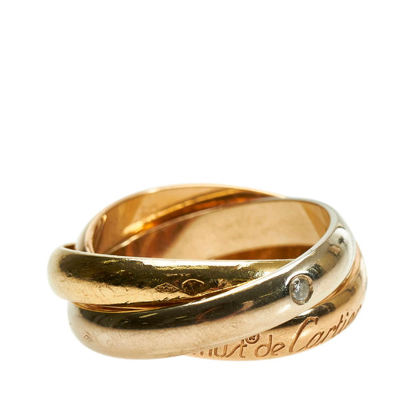 カルティエ K18YG イエローゴールド K18PG ピンクゴールド K18WG ホワイトゴールド トリニティ 3Pダイヤ リング 指輪 レディース CARTIER 10号 【中古】