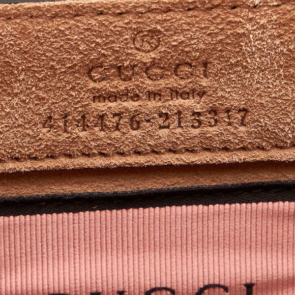 グッチ ゴーストプリントスター トートバッグ ショルダーバッグ 2WAY 414476  ブラック イエロー ブルー レザー レディース GUCCI 【中古】