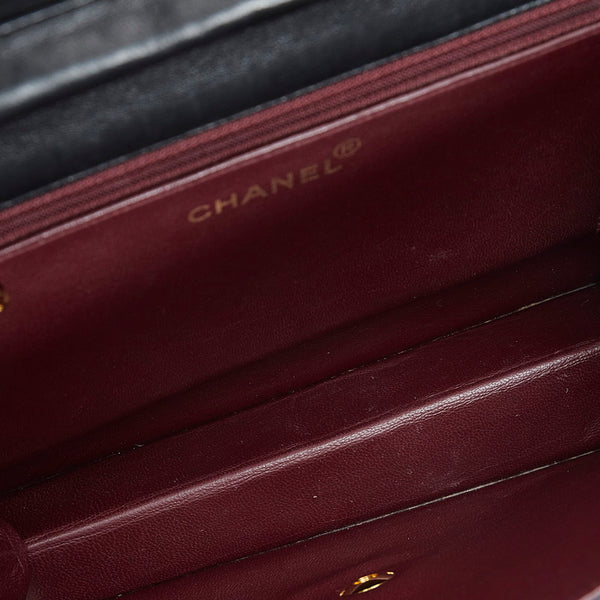 シャネル マトラッセ プッシュロック チェーン ショルダーバッグ ブラック レザー レディース CHANEL 【中古】