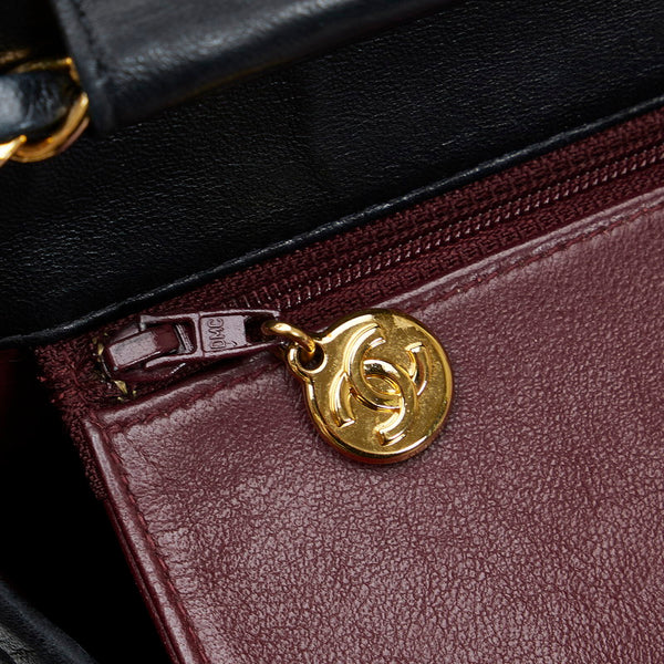 シャネル マトラッセ プッシュロック チェーン ショルダーバッグ ブラック レザー レディース CHANEL 【中古】