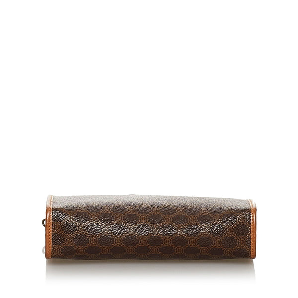 セリーヌ マカダム ポーチ ブラウン PVC レザー ユニセックス CELINE 【中古】