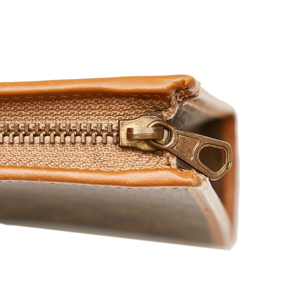 セリーヌ マカダム ポーチ ブラウン PVC レザー ユニセックス CELINE 【中古】