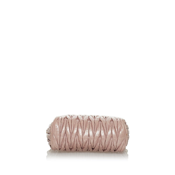 ミュウミュウ マテラッセ ハンドバッグ ピンク レザー レディース MIUMIU 【中古】