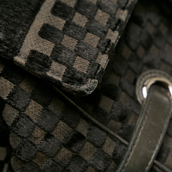 シャネル ココマーク チェーンショルダーバッグ  ブラック スウェード レザー レディース CHANEL 【中古】