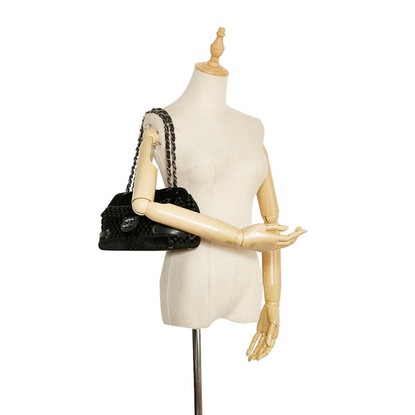 シャネル ココマーク チェーンショルダーバッグ  ブラック スウェード レザー レディース CHANEL 【中古】