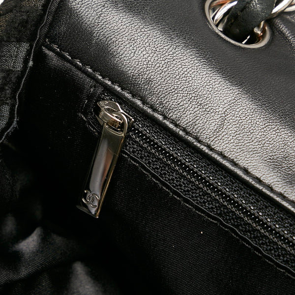 シャネル ココマーク チェーンショルダーバッグ  ブラック スウェード レザー レディース CHANEL 【中古】