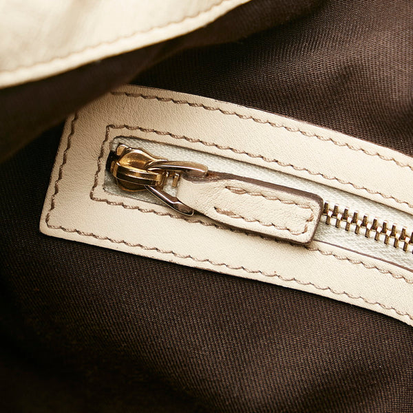 グッチ バンブー ハンドバッグ 169961 ホワイト レザー レディース GUCCI 【中古】