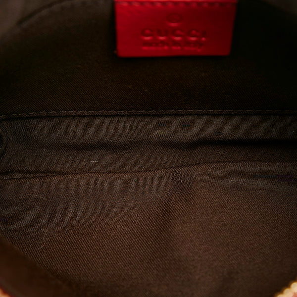 グッチ グッチシマ ハート チェーン ミニ ショルダーバッグ 153020 レッド レザー レディース GUCCI 【中古】