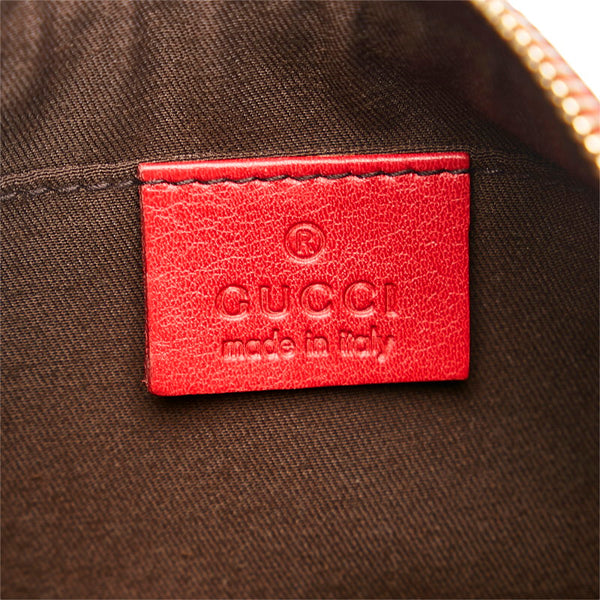 グッチ グッチシマ ハート チェーン ミニ ショルダーバッグ 153020 レッド レザー レディース GUCCI 【中古】