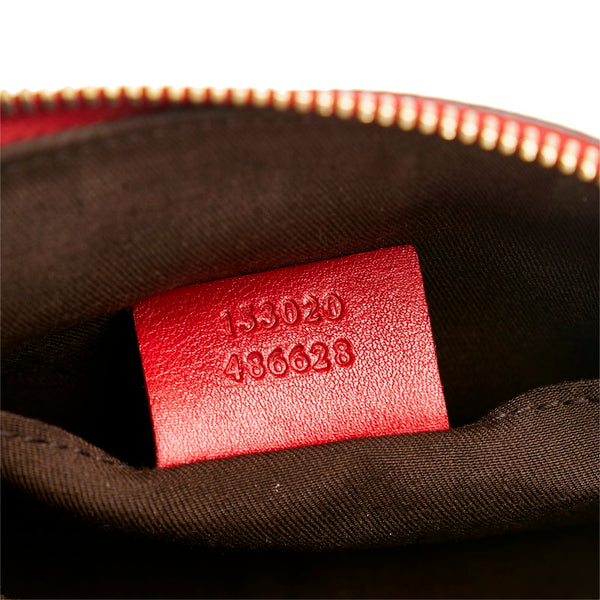 グッチ グッチシマ ハート チェーン ミニ ショルダーバッグ 153020 レッド レザー レディース GUCCI 【中古】