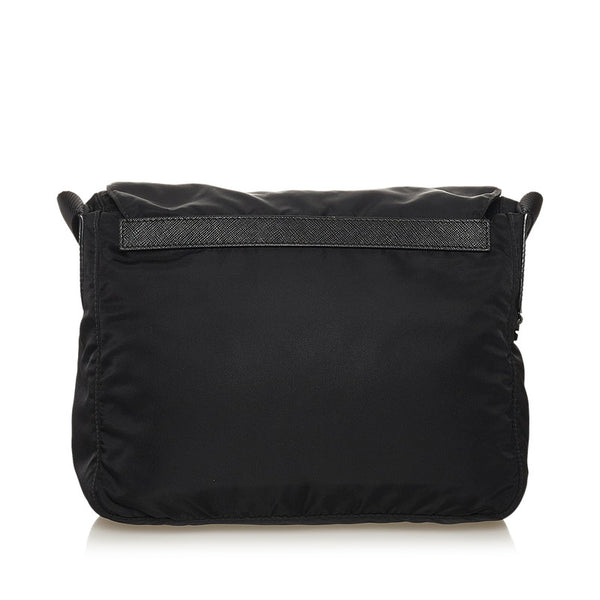 プラダ 斜め掛け ショルダーバッグ ブラック ナイロン レザー レディース PRADA 【中古】