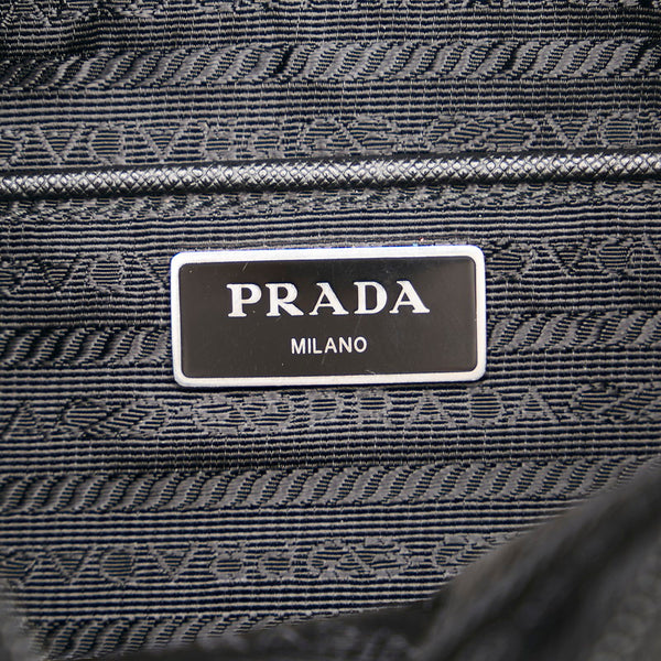 プラダ 斜め掛け ショルダーバッグ ブラック ナイロン レザー レディース PRADA 【中古】