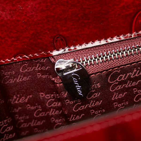 カルティエ ハッピーバースデー ハンドバッグ ボルドー エナメル レディース CARTIER 【中古】