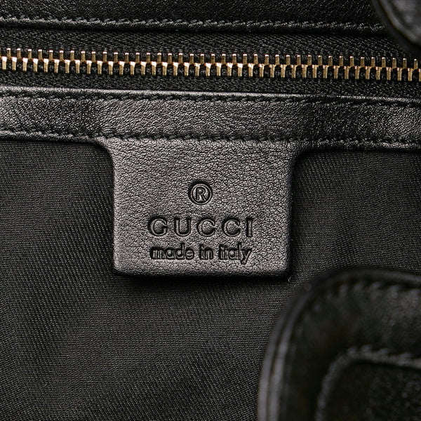 グッチ バンブー ハンドバッグ ショルダーバッグ 2WAY 169961 ブラック レザー レディース GUCCI 【中古】