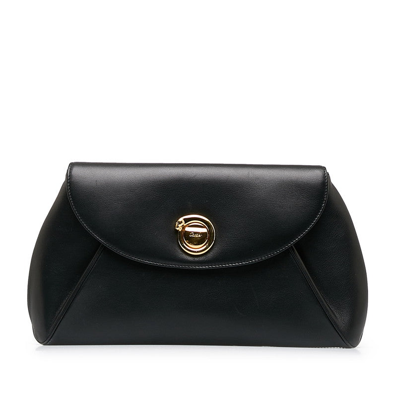 カルティエ パンサー パンテール ゴールド金具 クラッチバッグ セカンドバッグ ブラック レザー レディース CARTIER 【中古】