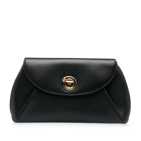 カルティエ パンサー パンテール ゴールド金具 クラッチバッグ セカンドバッグ ブラック レザー レディース CARTIER 【中古】