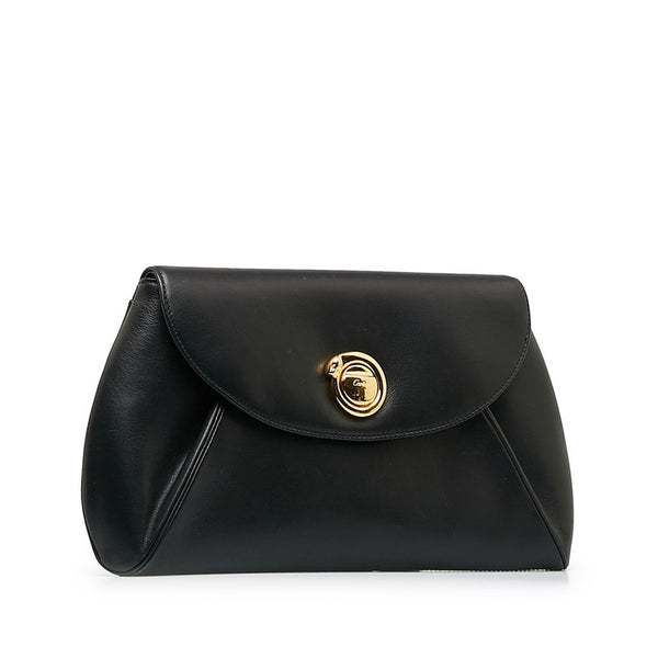 カルティエ パンサー パンテール ゴールド金具 クラッチバッグ セカンドバッグ ブラック レザー レディース CARTIER 【中古】