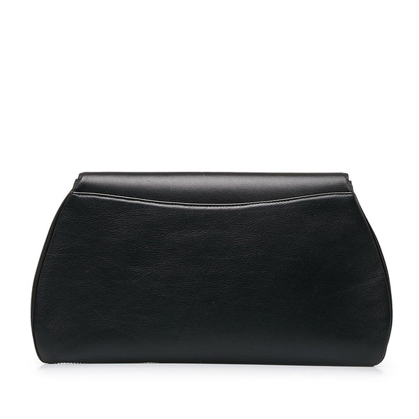 カルティエ パンサー パンテール ゴールド金具 クラッチバッグ セカンドバッグ ブラック レザー レディース CARTIER 【中古】