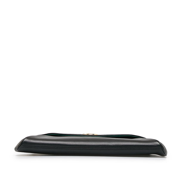 カルティエ パンサー パンテール ゴールド金具 クラッチバッグ セカンドバッグ ブラック レザー レディース CARTIER 【中古】