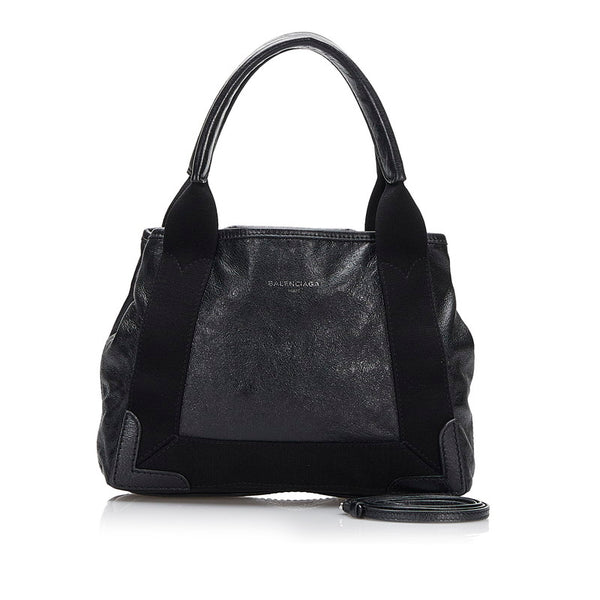 バレンシアガ ネイビー カバXS ハンドバッグ ショルダーバッグ 2WAY 542018 ブラック レザー レディース BALENCIAGA 【中古】