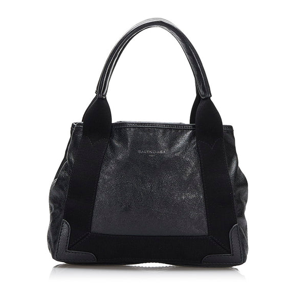 バレンシアガ ネイビー カバXS ハンドバッグ ショルダーバッグ 2WAY 542018 ブラック レザー レディース BALENCIAGA 【中古】