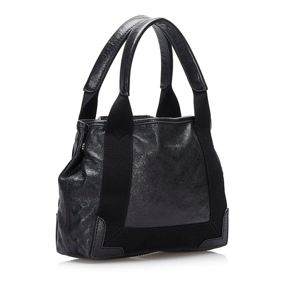 バレンシアガ ネイビー カバXS ハンドバッグ ショルダーバッグ 2WAY 542018 ブラック レザー レディース BALENCIAGA 【中古】